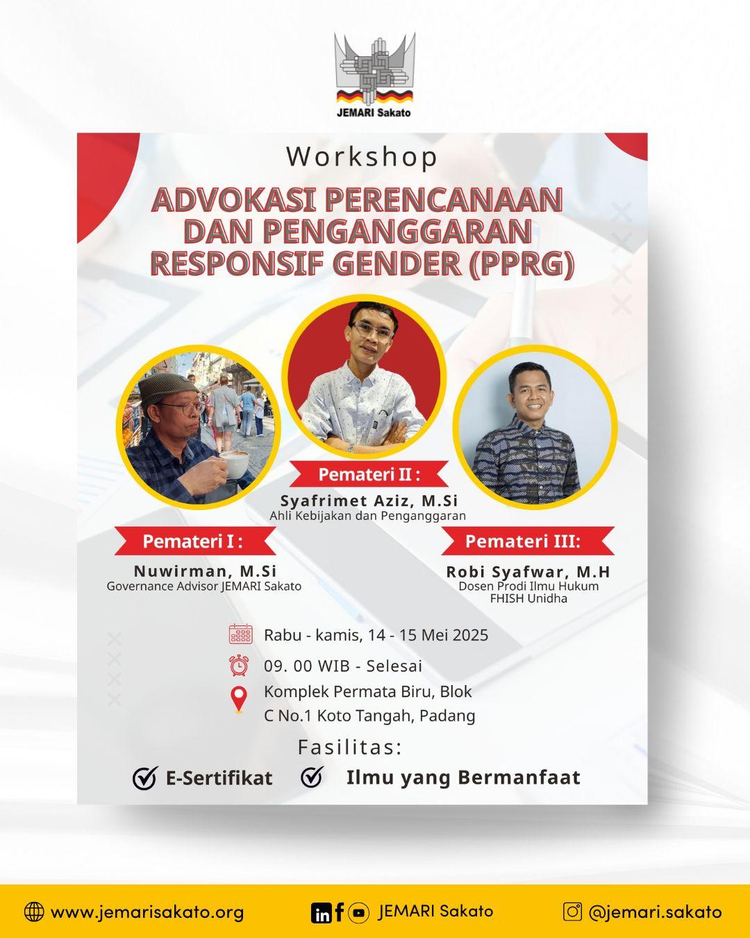 Advokasi Perencanaan dan Penganggaran Responsif  Gender (PPRG)